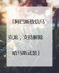 阿巴斯致信马克龙，支持解除哈马斯武装
