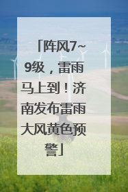 阵风7~9级，雷雨马上到！济南发布雷雨大风黄色预警