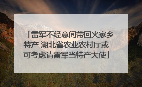雷军不经意间带回火家乡特产 湖北省农业农村厅或可考虑请雷军当特产大使