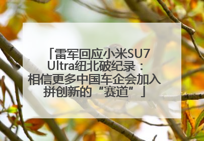 雷军回应小米SU7 Ultra纽北破纪录：相信更多中国车企会加入拼创新的“赛道”