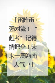 雷阵雨+强对流！“赶考”记得揣把伞！未来一周海南天气→