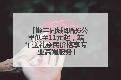 顺丰同城即配6公里低至11元起，端午送礼亲民价格享专业高端服务