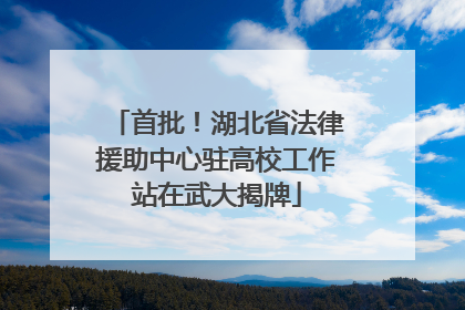 首批！湖北省法律援助中心驻高校工作站在武大揭牌