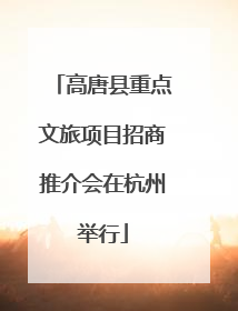 高唐县重点文旅项目招商推介会在杭州举行