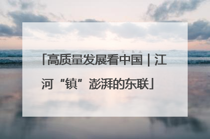 高质量发展看中国｜江河“镇”澎湃的东联