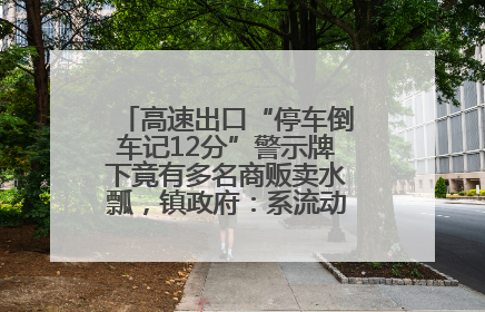 高速出口“停车倒车记12分”警示牌下竟有多名商贩卖水瓢，镇政府：系流动摊位，已多次劝离