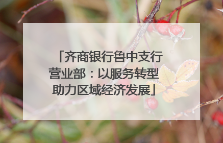 齐商银行鲁中支行营业部：以服务转型助力区域经济发展