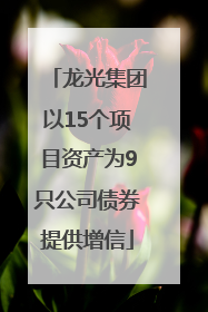 龙光集团以15个项目资产为9只公司债券提供增信