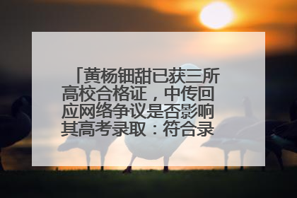 黄杨钿甜已获三所高校合格证，中传回应网络争议是否影响其高考录取：符合录取条件就能录取