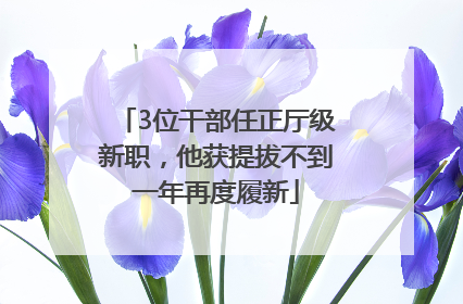 3位干部任正厅级新职，他获提拔不到一年再度履新