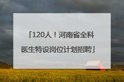 120人！河南省全科医生特设岗位计划招聘