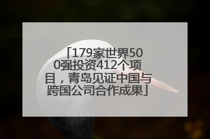 179家世界500强投资412个项目，青岛见证中国与跨国公司合作成果