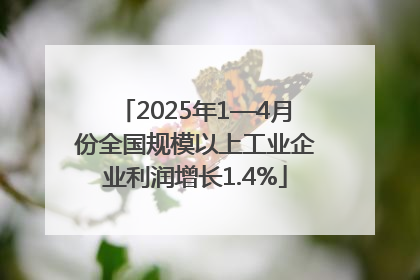 2025年1—4月份全国规模以上工业企业利润增长1.4%